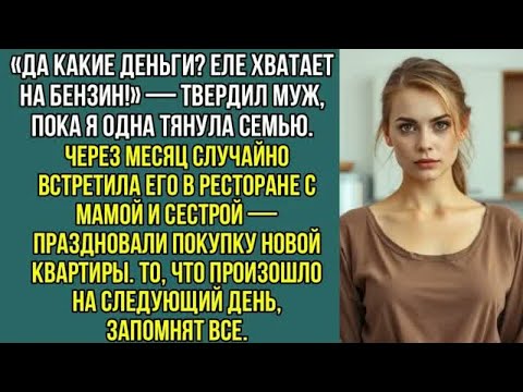Видео: Муж прикидывался нищим, пока я тянула семью одна. А потом встретила его со свекровью, в ресторане..