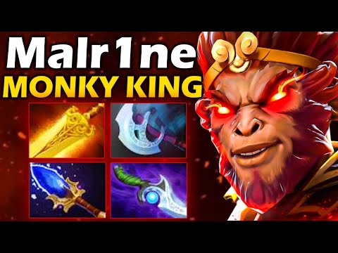Видео: Малрин на Манки Кинге, Через Мета Билд на Керри! - Malr1ne Monkey King 7.35 DOTA 2