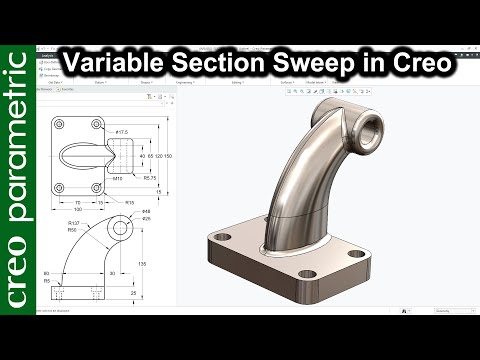 Видео: Развертка переменного сечения в Creo Parametric