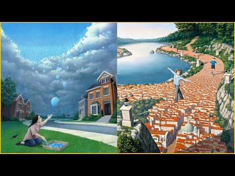 Видео: Картины мастера оптических иллюзий Роберта  Гонсалвеса!