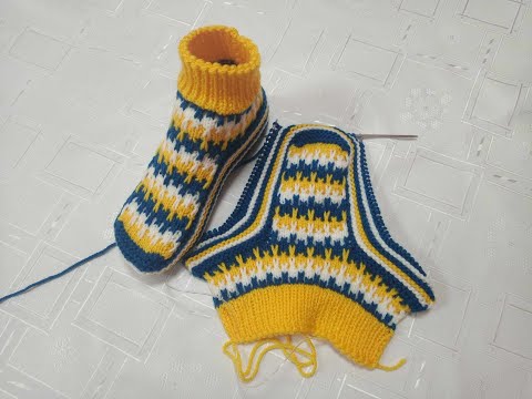 Видео: Плетени Терлици #117 (Knitted Slippers) (Тапочки спицами) (Patik) (Pantufas passo a passo)