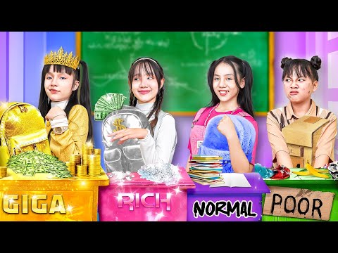 Видео: Бедные Против Богатых Против Нормальных Студентов В Школе | Baby Doll Channel Russia