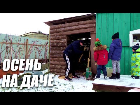 Видео: Чем можно заняться осенью на даче. Приехали с детьми в баню и пытаемся не замерзнуть!