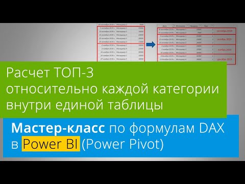 Видео: [Мастер-класс по DAX] Расчет ТОП-3 относительно каждой категории внутри единой таблицы в Power BI