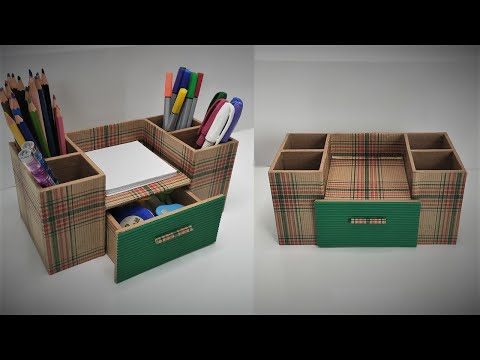 Видео: DIY - Настольный органайзер - Настольный держатель для ручек