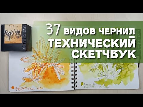 Видео: Обзор на технический блокнот-скетчбук и 37 видов чернил и туши.