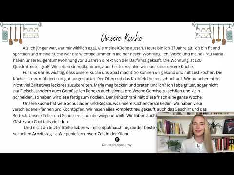 Видео: Leseverstehen Unsere Küche B1 - Четене с разбиране НЕМСКИ ЕЗИК 🇩🇪 | Deutsch Academy