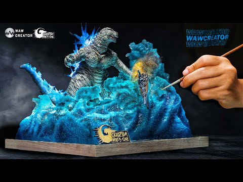 Видео: Я сделал диораму "Годзилла снял линкор" с помощью полимерной глины/смолы