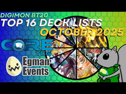 Видео: Списки 16 лучших колод для карточной игры Digimon Card Game EX10! Региональные соревнования CoreT...