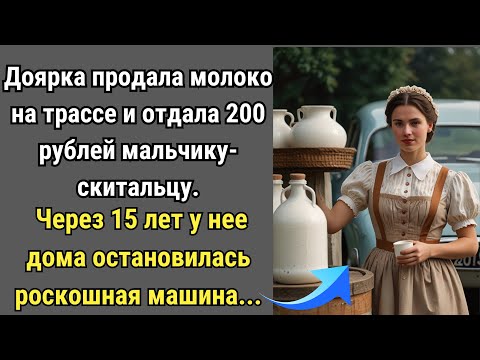 Видео: Доярка продала молоко на трассе и отдала 200 рублей мальчику-скитальцу. Через 15 лет у нее дома…