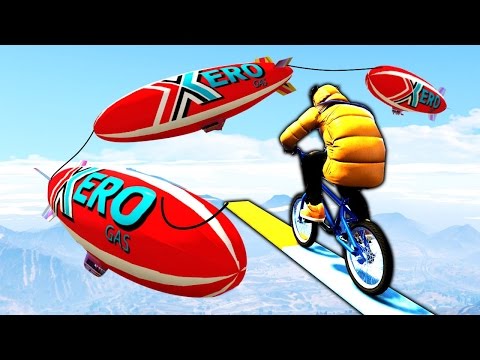 Видео: ПАРКУР НА BMX ПО ТОНКИМ КАНАТАМ НА ДИРИЖАБЛЯХ В GTA 5 ONLINE ( ГТА 5 ГОНКИ )