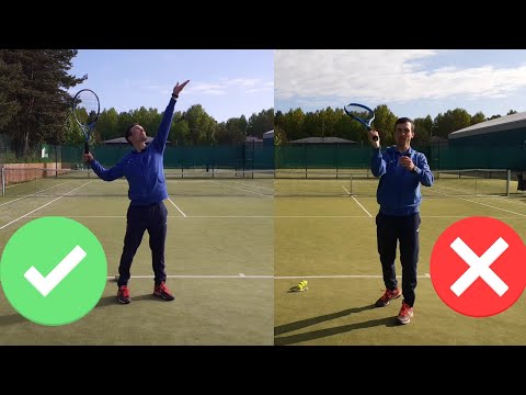 Видео: Теннис. Подача . Видеоурок замах. Исправление ошибки.