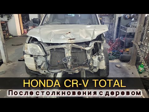 Видео: Honda cr-v total. После столкновения с деревом.