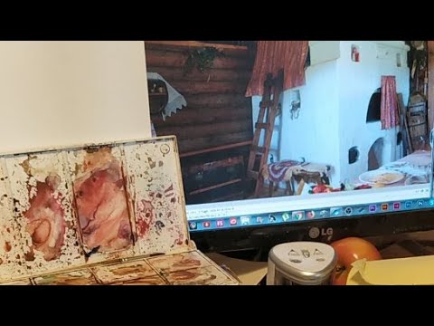 Видео: Эфир Наброски Интерьера Акварель Линер Самоизоляция