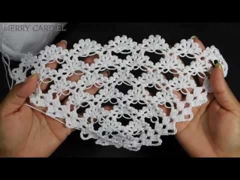 Видео: как вязать PUNTO FLORES PARA CHAL A CROCHET