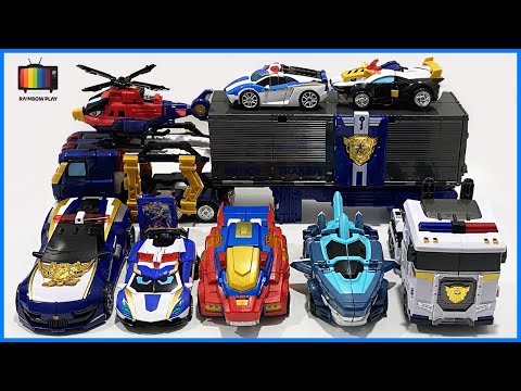 Видео: [Коллекция] Металлический карточный робот Mini Force Blue Cops Storm Chaser Leo Cop Jaws Cop Tri ...