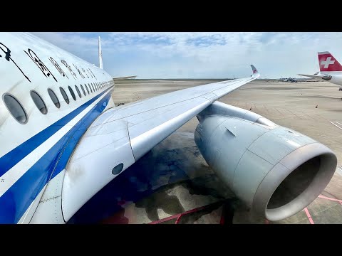 Видео: Airbus A350-900 | Air China | Шанхай (PVG) — Франкфурт (FRA) | Взлёт из Шанхая | 4К