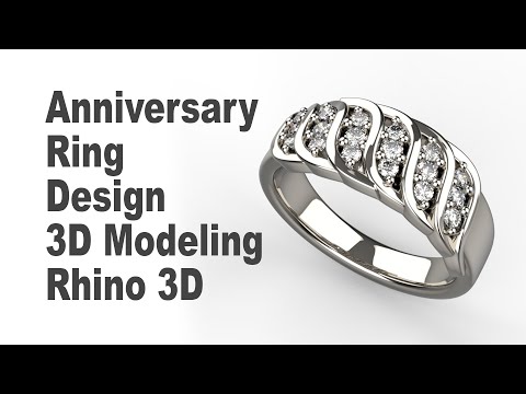 Видео: Кольцо на годовщину, изготовленное на заказ — Учебное пособие по проектированию ювелирных изделий...