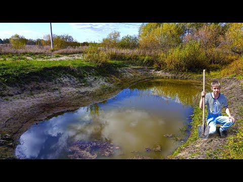 Видео: Выкопал пруд лопатой! Пруд на даче спустя 2 месяца!