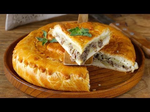 Видео: Пышный пирог с мясом и картошкой. Сдобный, сытный и невероятно вкусный