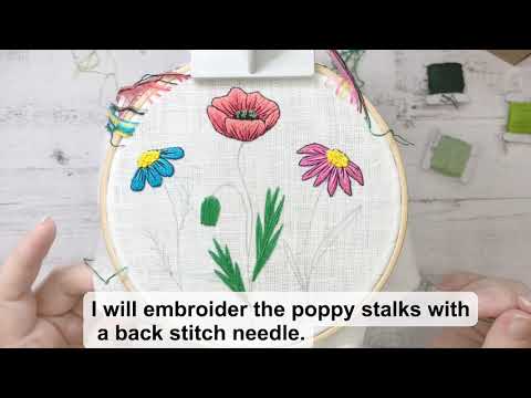 Видео: Вышивка гладью. Полевые цветы. Часть 5. Hand embroidery.  How to embroider wildflowers.  Part 5.