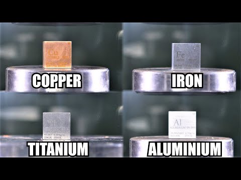 Видео: Дробление цельных металлических кубов с помощью гидравлического пресса