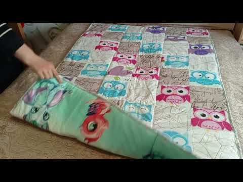 Видео: Лоскутное одеялко 1,0*1,50