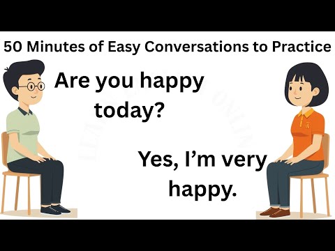 Видео: 50 минут простых разговоров для практики разговорной речи и аудирования на английском языке для н...