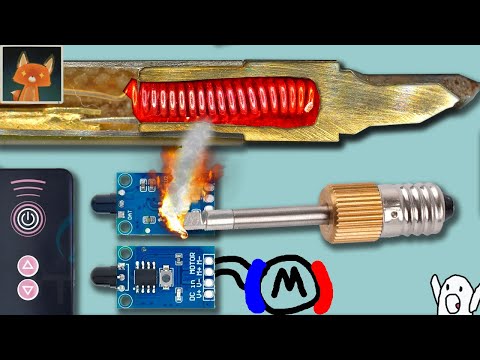 Видео: Паяльник для фонарика, ИК управление двигателем.