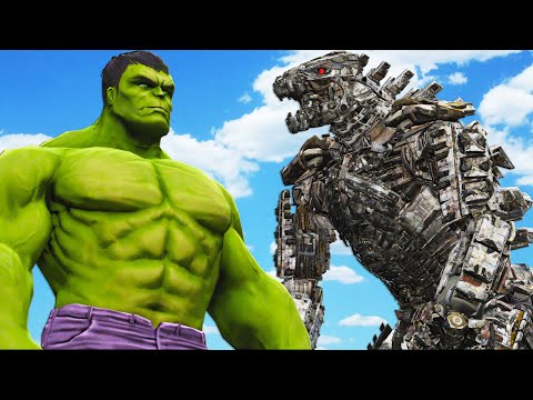Видео: халк против меха годзиллы - эпическая битва