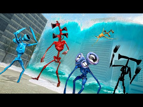 Видео: ЦУНАМИ ПРОТИВ СИРЕНОГОЛОВЫХ! ОГРОМНЫЕ СИРЕНОГОЛОВЫЕ В ГОРОДЕ! БЕЗУМИЕ В Garry`s Mod