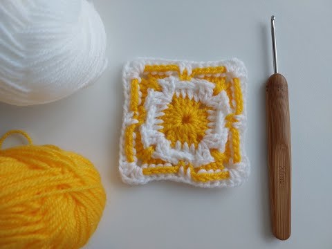 Видео: КВАДРАТНЫЙ МОТИВ с РЕЛЬЕФНЫМИ СТОЛБИКАМИ. ВЯЗАНИЕ КРЮЧКОМ.