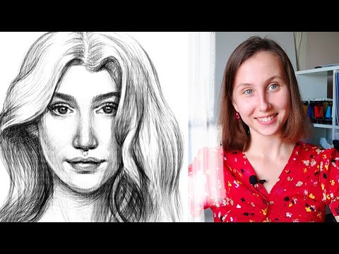 Видео: Как нарисовать девочку карандашом поэтапно для начинающих