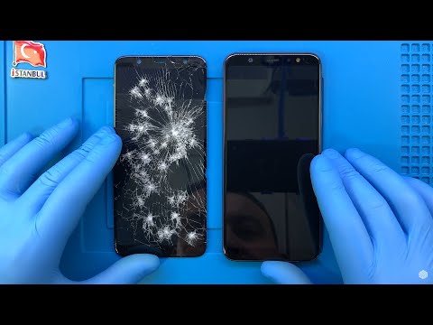 Видео: Замена экрана Samsung Galaxy A6 +