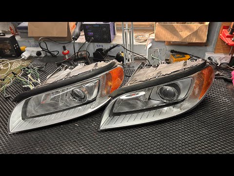 Видео: Фары Вольво с би-лед модулем и штатной линзой zkw.