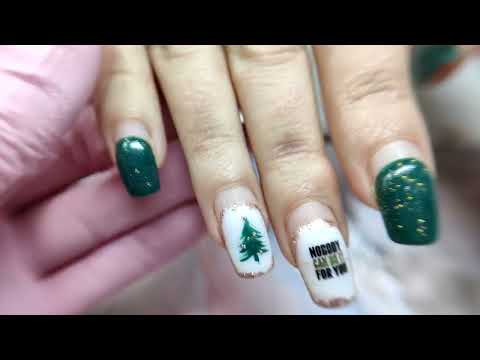 Видео: И снова Новый Год! Простой дизайн ногтей