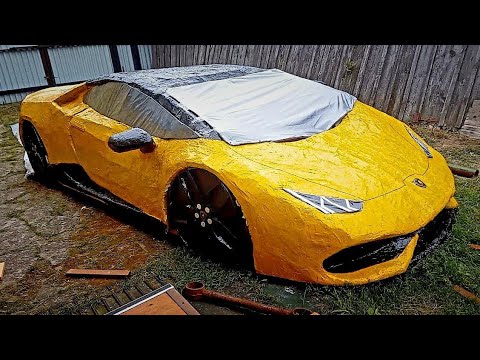Видео: Это - самодельная Ламборгини из картона