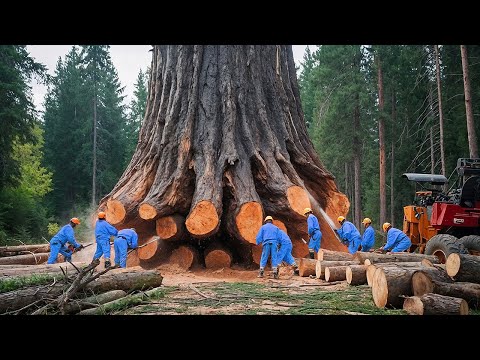 Видео: Невероятные Моменты Рубки Деревьев c Помощью Огромных Бензопил