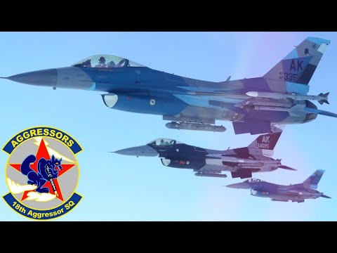 Видео: ВВС США, Синие Лисицы. Истребители F-16 «Агрессоры» во время учений Red Flag на Аляске.