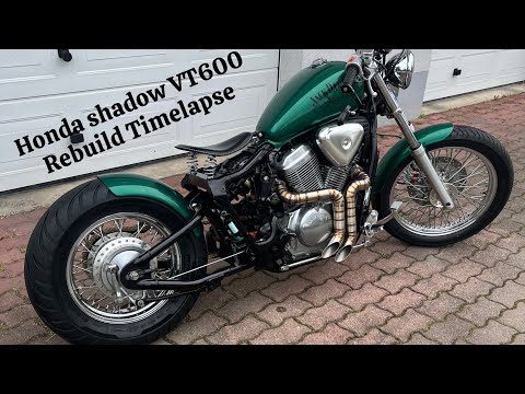 Видео: Сборка боббера Honda Shadow VT600 в режиме покадровой съемки