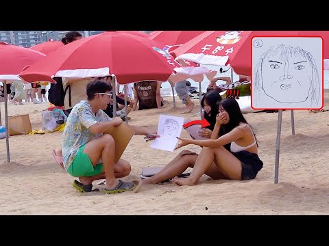 Видео: Непрофессиональный художник рисует портреты незнакомцам