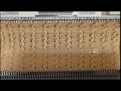 Видео: Узор "Волна-3" на двух фонтурах для вязальной машины Silver Reed