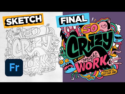 Видео: От чернового наброска до финального изображения в Adobe Fresco #иллюстрация #adobefresco