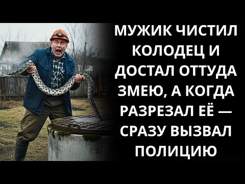 Видео: мужик чистил колодец и достал змею — ЧТО он нашёл внутри после разреза за 5 минут?