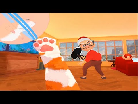Видео: Кот и бабка.Полет ХОМЯКА. Игра Cat and Granny на TV Мяу
