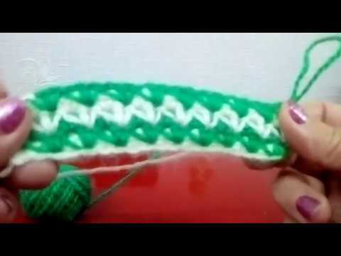 Видео: #ВЯЖЕМ КРАСИВЫЙ, ПЛОТНЫЙ, ДВУХЦВЕТНЫЙ УЗОР (КРЮЧКОМ)