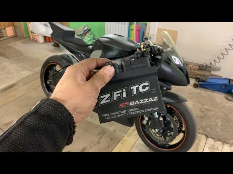 Видео: Yamaha R6. Установка выхлопа и квикшифтера. Настройка мотоцикла на стенде.