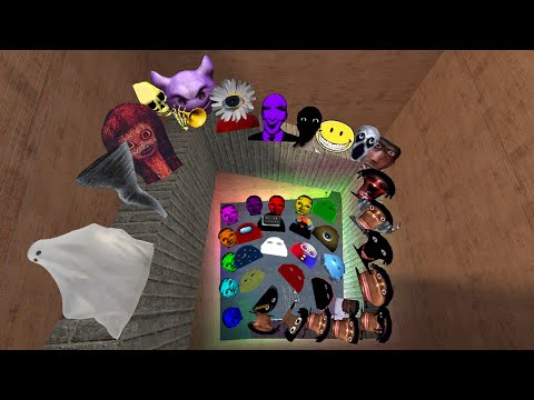 Видео: Никос Некстботс, Джуандейл Прингл, Семья Селен и Злой Мунси преследуют меня в Maze Garry's Mod