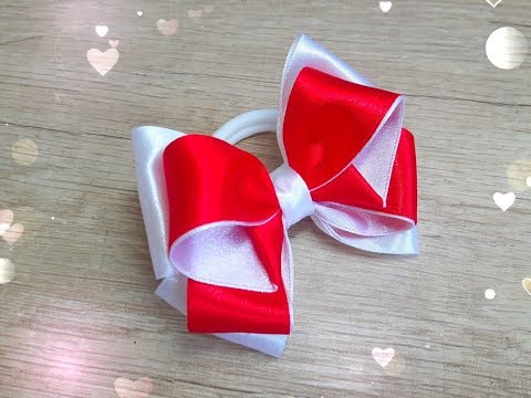 Видео: Бантики из атласной ленты 2,5 см.Beautiful bow of satin ribbons .