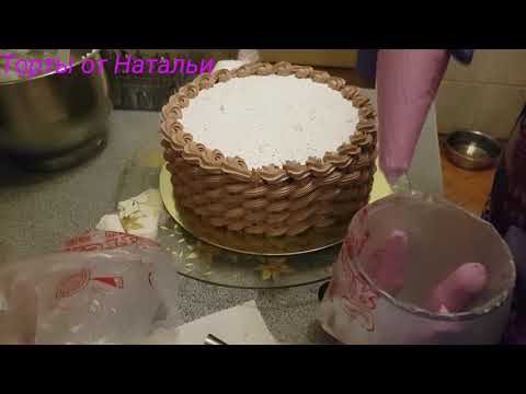 Видео: Торт для женщины,  корзина с тюльпанами #торт #cake